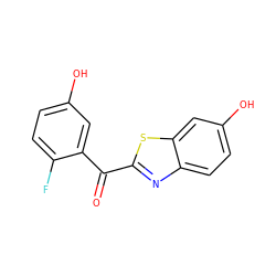 O=C(c1nc2ccc(O)cc2s1)c1cc(O)ccc1F ZINC000095557267