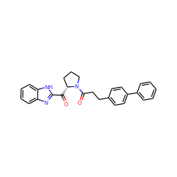 O=C(c1nc2ccccc2[nH]1)[C@@H]1CCCN1C(=O)CCc1ccc(-c2ccccc2)cc1 ZINC000064539466