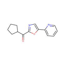 O=C(c1ncc(-c2ccccn2)o1)C1CCCC1 ZINC000014980140