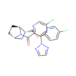 O=C(c1ncc(Cl)cc1-n1nccn1)N1[C@H]2CC[C@H]1[C@H](COc1ccc(F)cn1)C2 ZINC000226086373