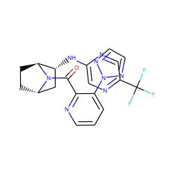 O=C(c1ncccc1-n1nccn1)N1[C@H]2CC[C@H]1[C@H](Nc1cnc(C(F)(F)F)cn1)C2 ZINC000221055724