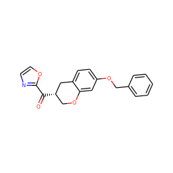 O=C(c1ncco1)[C@H]1COc2cc(OCc3ccccc3)ccc2C1 ZINC000169336433