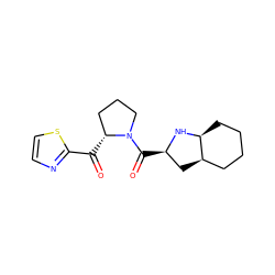 O=C(c1nccs1)[C@@H]1CCCN1C(=O)[C@@H]1C[C@@H]2CCCC[C@@H]2N1 ZINC000003949770