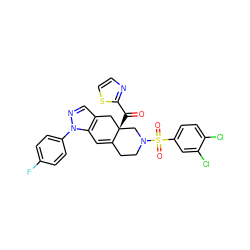 O=C(c1nccs1)[C@]12Cc3cnn(-c4ccc(F)cc4)c3C=C1CCN(S(=O)(=O)c1ccc(Cl)c(Cl)c1)C2 ZINC000141950742