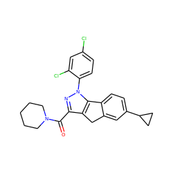 O=C(c1nn(-c2ccc(Cl)cc2Cl)c2c1Cc1cc(C3CC3)ccc1-2)N1CCCCC1 ZINC000653733778