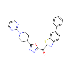 O=C(c1nnc(C2CCN(c3ncccn3)CC2)o1)c1nc2ccc(-c3ccccc3)cc2s1 ZINC000210817867