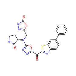 O=C(c1nnc(N(Cc2n[nH]c(=O)o2)[C@H]2CCNC2=O)o1)c1nc2ccc(-c3ccccc3)cc2s1 ZINC001772619013