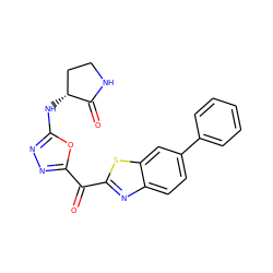 O=C(c1nnc(N[C@@H]2CCNC2=O)o1)c1nc2ccc(-c3ccccc3)cc2s1 ZINC001772581187