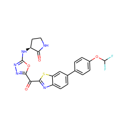 O=C(c1nnc(N[C@H]2CCNC2=O)o1)c1nc2ccc(-c3ccc(OC(F)F)cc3)cc2s1 ZINC001772632581