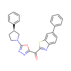 O=C(c1nnc(N2CC[C@@H](c3ccccc3)C2)o1)c1nc2ccc(-c3ccccc3)cc2s1 ZINC001772598963