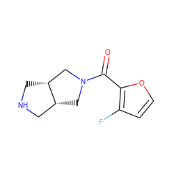 O=C(c1occc1F)N1C[C@@H]2CNC[C@@H]2C1 ZINC000095579683