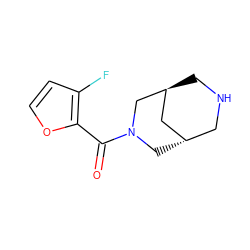 O=C(c1occc1F)N1C[C@H]2CNC[C@@H](C2)C1 ZINC000101570824