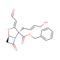 O=C/C=C1\O[C@@H]2CC(=O)N2[C@]1(C/C=C/CO)C(=O)OCc1ccccc1 ZINC000222286620