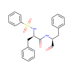 O=C[C@H](Cc1ccccc1)NC(=O)[C@@H](Cc1ccccc1)NS(=O)(=O)c1ccccc1 ZINC000025985212