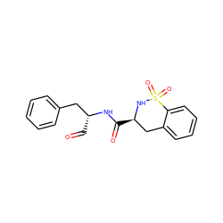 O=C[C@H](Cc1ccccc1)NC(=O)[C@@H]1Cc2ccccc2S(=O)(=O)N1 ZINC000025986160