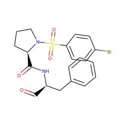 O=C[C@H](Cc1ccccc1)NC(=O)[C@H]1CCCN1S(=O)(=O)c1ccc(Br)cc1 ZINC000036287392