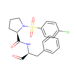 O=C[C@H](Cc1ccccc1)NC(=O)[C@H]1CCCN1S(=O)(=O)c1ccc(Cl)cc1 ZINC000036287411