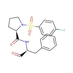 O=C[C@H](Cc1ccccc1)NC(=O)[C@H]1CCCN1S(=O)(=O)c1ccc(F)cc1 ZINC000036287371