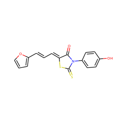 O=C1/C(=C/C=C/c2ccco2)SC(=S)N1c1ccc(O)cc1 ZINC000004387521