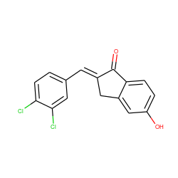 O=C1/C(=C/c2ccc(Cl)c(Cl)c2)Cc2cc(O)ccc21 ZINC001772607089