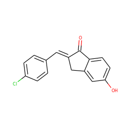 O=C1/C(=C/c2ccc(Cl)cc2)Cc2cc(O)ccc21 ZINC000780187369