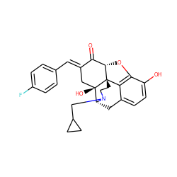 O=C1/C(=C/c2ccc(F)cc2)C[C@@]2(O)[C@H]3Cc4ccc(O)c5c4[C@@]2(CCN3CC2CC2)[C@H]1O5 ZINC000013652307