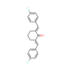 O=C1/C(=C/c2ccc(F)cc2)CCC/C1=C\c1ccc(F)cc1 ZINC000004482197