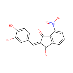 O=C1/C(=C/c2ccc(O)c(O)c2)C(=O)c2c1cccc2[N+](=O)[O-] ZINC000026500612