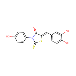 O=C1/C(=C/c2ccc(O)c(O)c2)SC(=S)N1c1ccc(O)cc1 ZINC000001208880