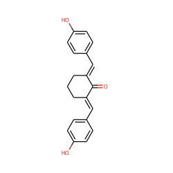 O=C1/C(=C/c2ccc(O)cc2)CCC/C1=C\c1ccc(O)cc1 ZINC000004603546