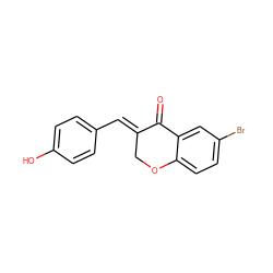 O=C1/C(=C/c2ccc(O)cc2)COc2ccc(Br)cc21 ZINC000013003870