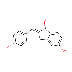 O=C1/C(=C/c2ccc(O)cc2)Cc2cc(O)ccc21 ZINC000588535119