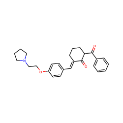 O=C1/C(=C/c2ccc(OCCN3CCCC3)cc2)CCCC1C(=O)c1ccccc1 ZINC000653861054