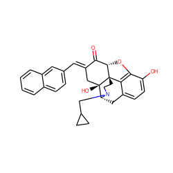 O=C1/C(=C/c2ccc3ccccc3c2)C[C@@]2(O)[C@H]3Cc4ccc(O)c5c4[C@@]2(CCN3CC2CC2)[C@H]1O5 ZINC000013652313