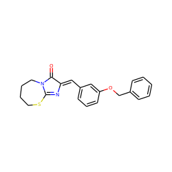 O=C1/C(=C/c2cccc(OCc3ccccc3)c2)N=C2SCCCCN12 ZINC000169322713