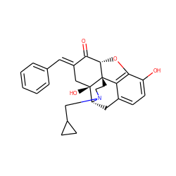 O=C1/C(=C/c2ccccc2)C[C@@]2(O)[C@H]3Cc4ccc(O)c5c4[C@@]2(CCN3CC2CC2)[C@H]1O5 ZINC000003932773