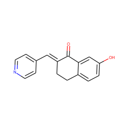 O=C1/C(=C/c2ccncc2)CCc2ccc(O)cc21 ZINC000013824058