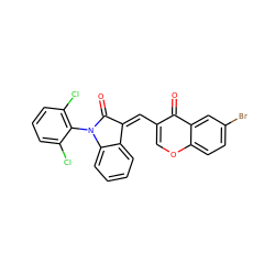 O=C1/C(=C/c2coc3ccc(Br)cc3c2=O)c2ccccc2N1c1c(Cl)cccc1Cl ZINC000299824005