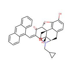 O=C1/C(=C\c2c3ccccc3cc3ccccc23)C[C@@]2(O)[C@H]3Cc4ccc(O)c5c4[C@@]2(CCN3CC2CC2)[C@H]1O5 ZINC000027184091