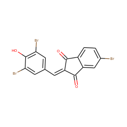 O=C1/C(=C\c2cc(Br)c(O)c(Br)c2)C(=O)c2cc(Br)ccc21 ZINC000026503301