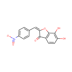 O=C1/C(=C\c2ccc([N+](=O)[O-])cc2)Oc2c1ccc(O)c2O ZINC000027423466