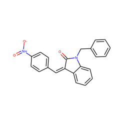 O=C1/C(=C\c2ccc([N+](=O)[O-])cc2)c2ccccc2N1Cc1ccccc1 ZINC000206652732