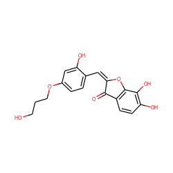 O=C1/C(=C\c2ccc(OCCCO)cc2O)Oc2c1ccc(O)c2O ZINC000027419194