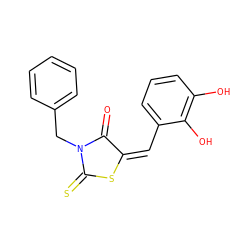 O=C1/C(=C\c2cccc(O)c2O)SC(=S)N1Cc1ccccc1 ZINC000012729753