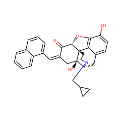 O=C1/C(=C\c2cccc3ccccc23)C[C@@]2(O)[C@H]3Cc4ccc(O)c5c4[C@@]2(CCN3CC2CC2)[C@H]1O5 ZINC000013761226