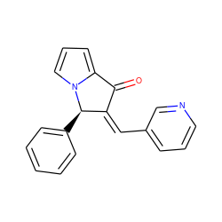 O=C1/C(=C\c2cccnc2)[C@@H](c2ccccc2)n2cccc21 ZINC000103232111