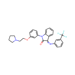 O=C1/C(=N/c2cccc(C(F)(F)F)c2)c2ccccc2N1c1cccc(OCCN2CCCC2)c1 ZINC000036215325