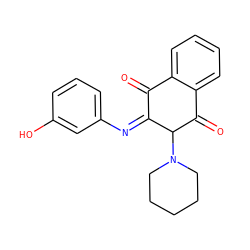 O=C1/C(=N\c2cccc(O)c2)C(N2CCCCC2)C(=O)c2ccccc21 ZINC000013483040