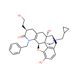 O=C1[C@@H](CCO)CC2=C([C@@H]3Oc4c(O)ccc5c4[C@@]34CCN(CC3CC3)[C@H](C5)[C@]4(O)C2)N1Cc1ccccc1 ZINC000299840454