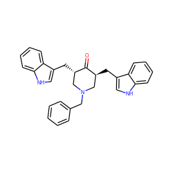 O=C1[C@@H](Cc2c[nH]c3ccccc23)CN(Cc2ccccc2)C[C@@H]1Cc1c[nH]c2ccccc12 ZINC000027562827